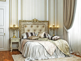 Красивая спальня с высоким потолком, студия Design3F студия Design3F Classic style bedroom