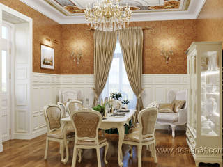 Столовая комната классика, студия Design3F студия Design3F Sala da pranzo in stile classico