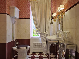 Красивый интерьер санузла, студия Design3F студия Design3F Classic style bathroom