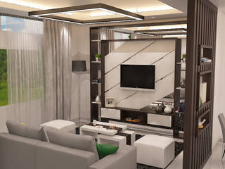 Minimalist Home Project for Mr. R, Ruang Sketsa Ruang Sketsa Living room Plywood