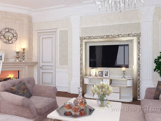 Красивый интерьер гостиной в классическом стиле, студия Design3F студия Design3F Living room