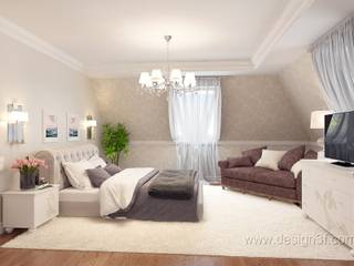 Спальня на мансардном этаже, студия Design3F студия Design3F Minimalist bedroom