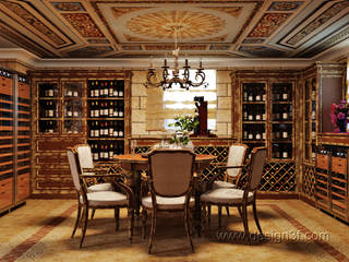 Винная комната в доме, студия Design3F студия Design3F Ruang Penyimpanan Wine/Anggur Klasik