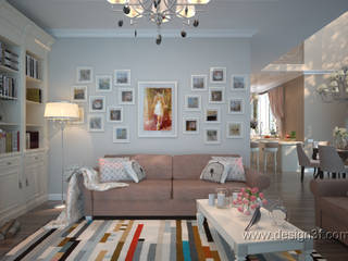 Гостиная с картинами , студия Design3F студия Design3F Classic style living room