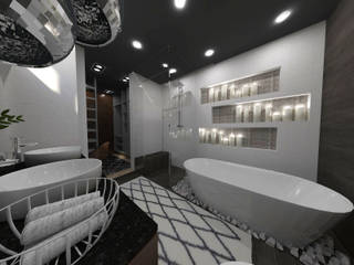 Proyecto Echeverria 976, LUCCA STUDIO INTERIORISMO LUCCA STUDIO INTERIORISMO Modern bathroom Wood Wood effect