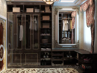 Гардеробная темное дерево, студия Design3F студия Design3F Classic style dressing room