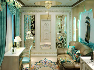 Комната с камином для гостей, студия Design3F студия Design3F Ruang Keluarga Klasik