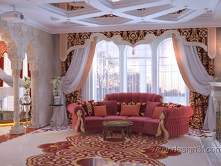 Интерьер гостиной в восточном стиле, студия Design3F студия Design3F غرفة المعيشة