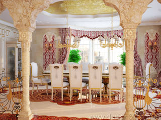 Большая столовая в восточном стиле, студия Design3F студия Design3F Dining room