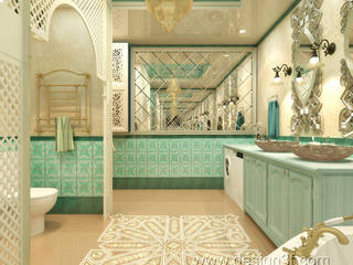 Большая ванная в восточном стиле, студия Design3F студия Design3F Asian style bathroom