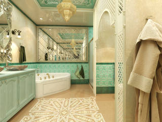 Большая ванная в восточном стиле, студия Design3F студия Design3F Asian style bathroom