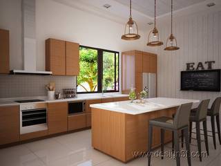 Современная кухня с островом, студия Design3F студия Design3F Minimalist kitchen
