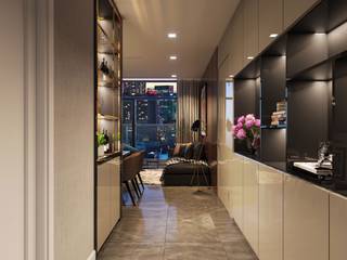 Thiết kế nội thất hiện đại tinh tế ở căn hộ Vinhomes Central Park, ICON INTERIOR ICON INTERIOR Modern style doors