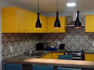 cozinha em cimento queimado, Margareth Salles Margareth Salles Unit dapur MDF