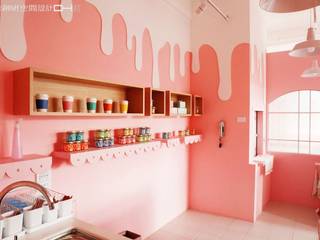 女孩不能錯過！讓人瘋狂的大勢粉色 大漢創研室內裝修設計有限公司 Commercial spaces Wood-Plastic Composite Pink Gastronomy