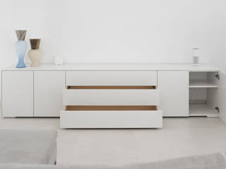 Traum in Weiß, Wohnhaus Ludwigsburg, Mannsperger Möbel + Raumdesign Mannsperger Möbel + Raumdesign Modern living room