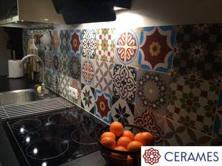 Bajecznie kolorowy patchwork w kuchni, Cerames Cerames Cocinas de estilo clásico