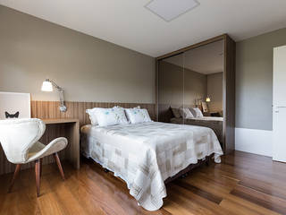 Hóspedes com Conforto, Rabisco Arquitetura Rabisco Arquitetura Phòng ngủ phong cách hiện đại MDF Wood effect