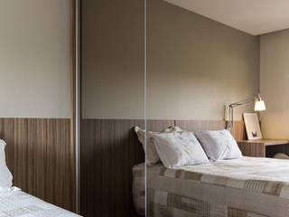 Hóspedes com Conforto, Rabisco Arquitetura Rabisco Arquitetura Phòng ngủ phong cách hiện đại MDF Wood effect