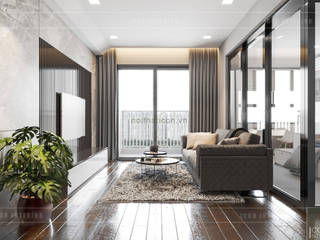 Căn hộ Wilton Tower Bình Thạnh với THIẾT KẾ HIỆN ĐẠI THANH LỊCH, ICON INTERIOR ICON INTERIOR Modern Living Room