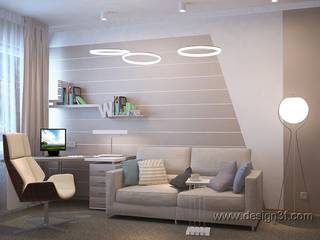 Комната в современном стиле для юноши, студия Design3F студия Design3F Ruang Studi/Kantor Minimalis
