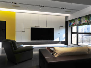 室內設計 市政廳 H House, 黃耀德建築師事務所 Adermark Design Studio 黃耀德建築師事務所 Adermark Design Studio Minimalistische Wohnzimmer