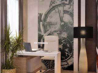 Маленький кабинет в современном стиле, студия Design3F студия Design3F Minimalist study/office