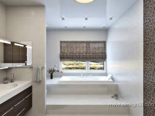 Большая ванная комната в шоколадных тонах, студия Design3F студия Design3F Minimalist style bathroom