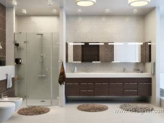 Большая ванная комната в шоколадных тонах, студия Design3F студия Design3F Bagno minimalista