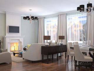 Красивая гостиная современная классика, студия Design3F студия Design3F Classic style living room