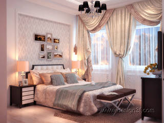 Красивая спальня современная классика, студия Design3F студия Design3F Bedroom