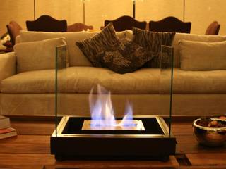 Chimenea Cuadrada Glass, Hg Fire Chimeneas Hg Fire Chimeneas 모던스타일 주택