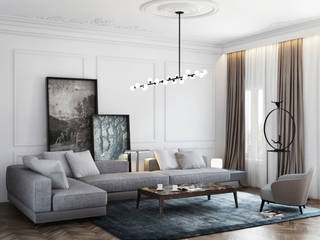 Apartamento na Lapa, Lisboa, DZINE & CO, Arquitectura e Design de Interiores DZINE & CO, Arquitectura e Design de Interiores Modern living room