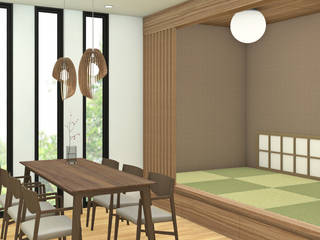 HOUSE UCHIYAMA, Studio Maiden Studio Maiden Asian style dining room
