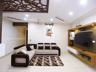 Elegant 3BHK Interior Design at Prestige Bella Vista, Interios by MK Design Interios by MK Design Moderne Wohnzimmer