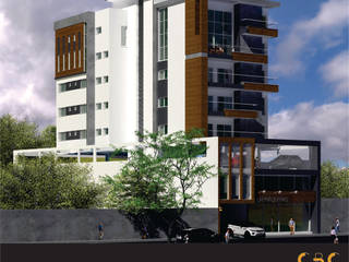 Edifício Residencial / Comercial, CBC Engenharia CBC Engenharia Rumah Modern Kayu Wood effect