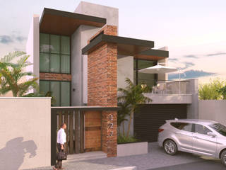 Projeto Residencial, Hérica Franco Arquitetura Hérica Franco Arquitetura Single family home Bricks