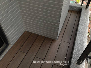 桃園區—陽台地板工程, 新綠境實業有限公司 新綠境實業有限公司 Minimalist balcony, veranda & terrace Wood-Plastic Composite Wood effect