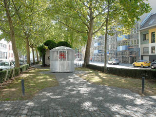 Fahrradpavillon – Prototyp am Hindenburgplatz in Mainz, SCHOYERER ARCHITEKTEN_SYRA SCHOYERER ARCHITEKTEN_SYRA مرآب~ كراج