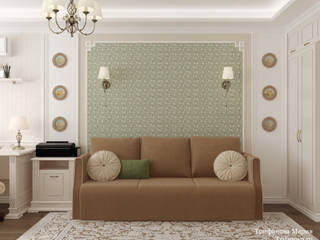 Дизайн интерьера трехкомнатной квартиры 80 м² в Марфино, Мария Трифанова Мария Трифанова Classic style living room