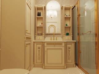 Интерьер ванной комнаты квадратной формы, студия Design3F студия Design3F Bathroom