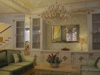 Интерьер роскошной гостиной в классическом стиле, студия Design3F студия Design3F Classic style living room