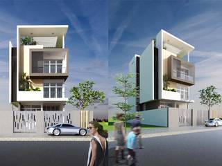 thiết kế nhà phố hiện đại, CÔNG TY THIẾT KẾ NHÀ ĐẸP SANG TRỌNG CEEB CÔNG TY THIẾT KẾ NHÀ ĐẸP SANG TRỌNG CEEB Casas adosadas