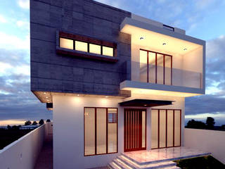 Corner House, Ravi Prakash Architect Ravi Prakash Architect Bungalov Beton