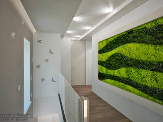 Дом в пос. Западная долина, Новая Москва, InteriorS4SeasonS InteriorS4SeasonS Scandinavian style corridor, hallway& stairs