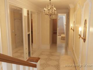 Светлый холл в классическом стиле, студия Design3F студия Design3F Classic style corridor, hallway and stairs