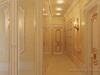 Светлый холл в классическом стиле, студия Design3F студия Design3F Classic style corridor, hallway and stairs