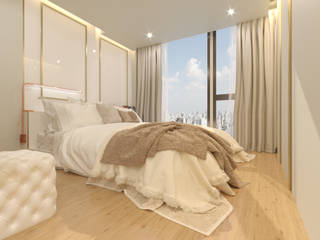 The Line Condominium, Prime Co.,ltd Prime Co.,ltd Eclectic style bedroom Glass