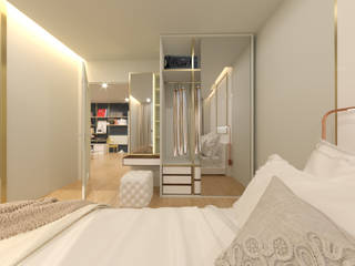 The Line Condominium, Prime Co.,ltd Prime Co.,ltd Eclectic style bedroom Glass