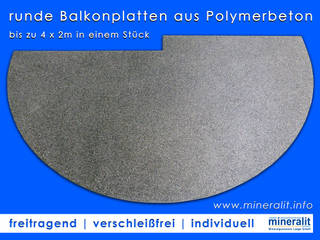 Halbrunde Balkonbeläge für große Terrassen, Mineralit - Mineralgusswerk Laage GmbH Mineralit - Mineralgusswerk Laage GmbH Terrace Synthetic Brown